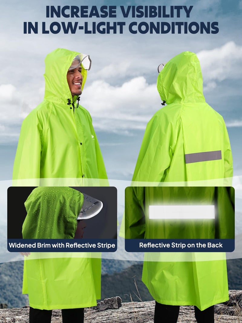 ANYOO Hood Rain Poncho Waterproof Lightweight Raincoat for Men Women Adult with Pocket for Hiking Camping Outdoor Activities - Image 5